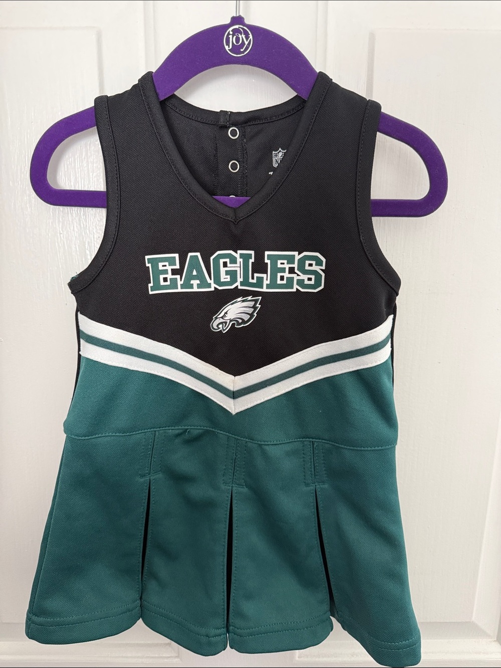 NFL Philadelphia Eagles Girls' Green & Black Cheer Dress with bloomers